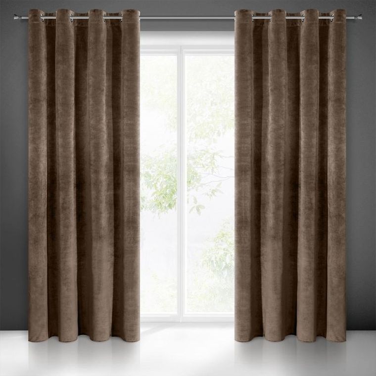 Eurofirany, zasłona zaciemniająca gotowa, Villa, 140-250 cm, brązowy