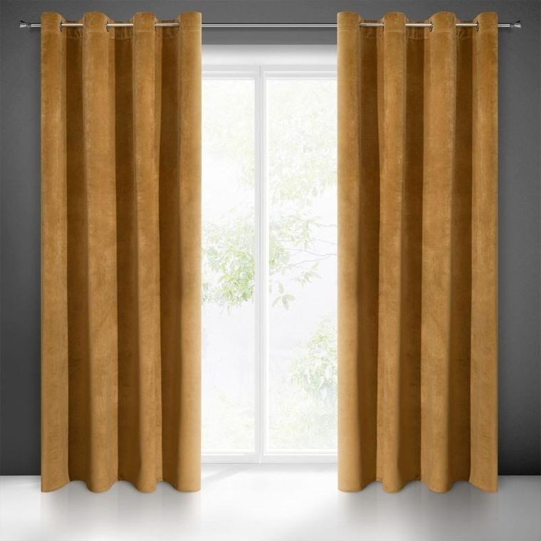 Eurofirany, zasłona zaciemniająca gotowa, Villa, 140-250 cm, miodowy