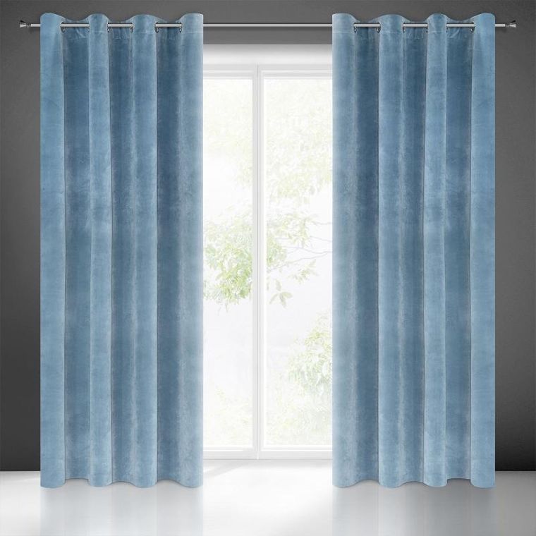 Eurofirany, zasłona zaciemniająca gotowa, Villa, 140-250 cm, niebieski