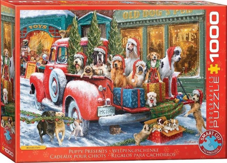 Eurographics, Dogs on Truck by Ali Corti, puzzle, 1000 elementów