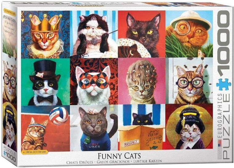 Eurographics, Funny Cats by Lucia Heffernan, puzzle, 1000 elementów