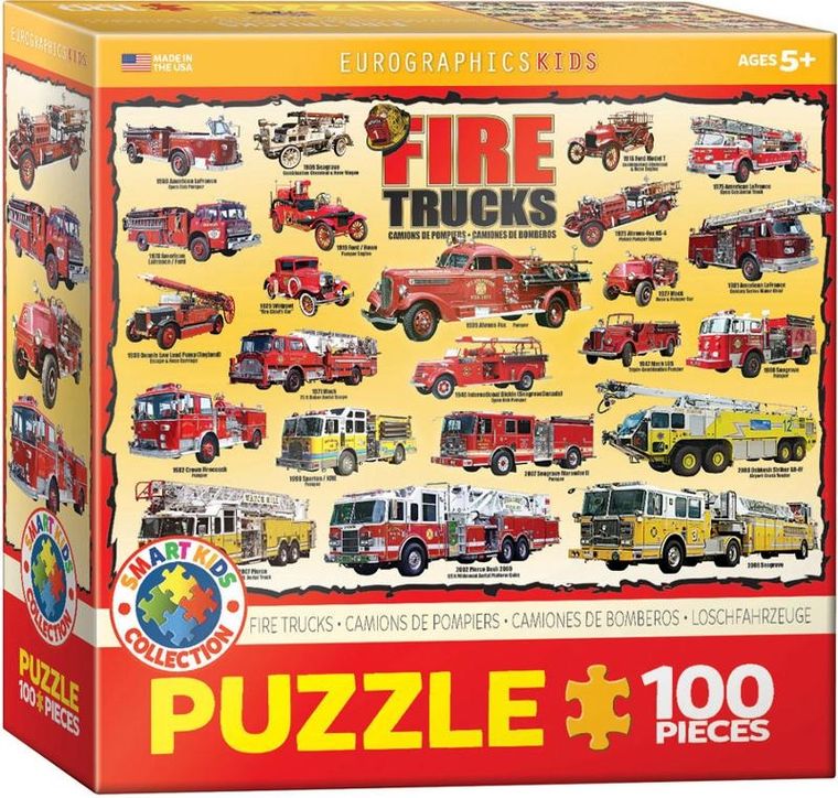 Eurographics, Smartkids, Fire Trucks, puzzle, 100 elementów