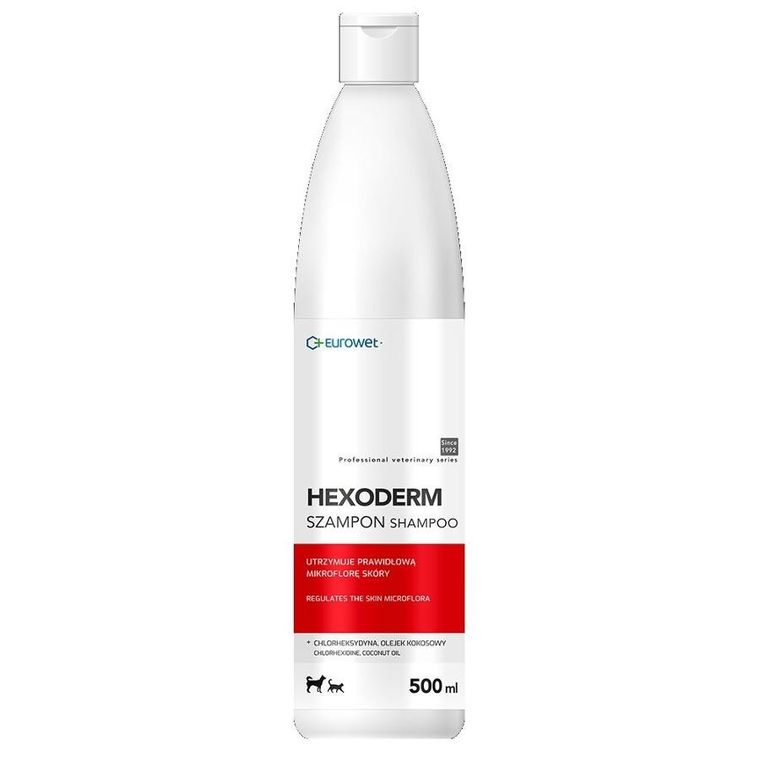 Eurowet, Hexoderm, szampon dermatologiczny dla psa i kota, 500 ml