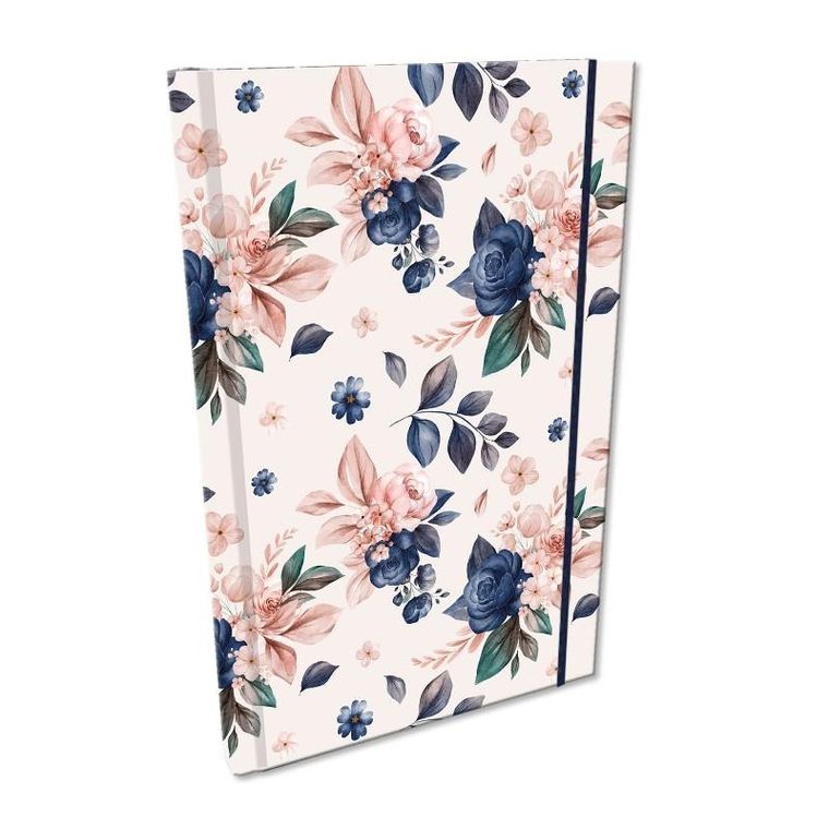 EV-Corp, Soft Touch, notes z gumką, A5, kratka, Niebieskie Róże