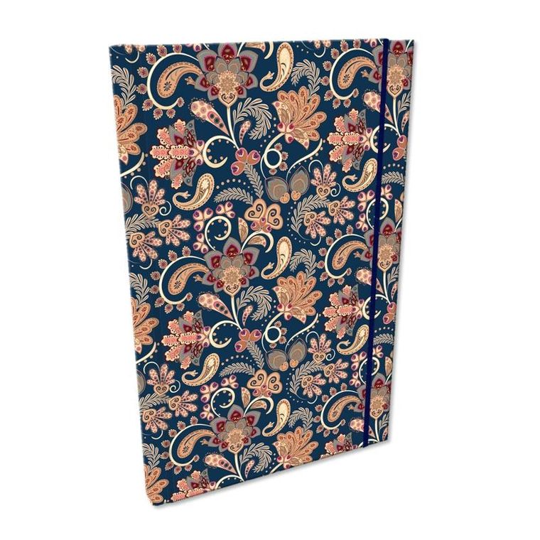 EV-Corp, Soft Touch, notes z gumką, A5, kratka, Paisley Kwiaty Blue