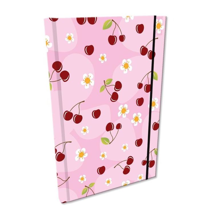 EV-Corp, Soft Touch, notes z gumką, A5, kratka, Wisienki w różu