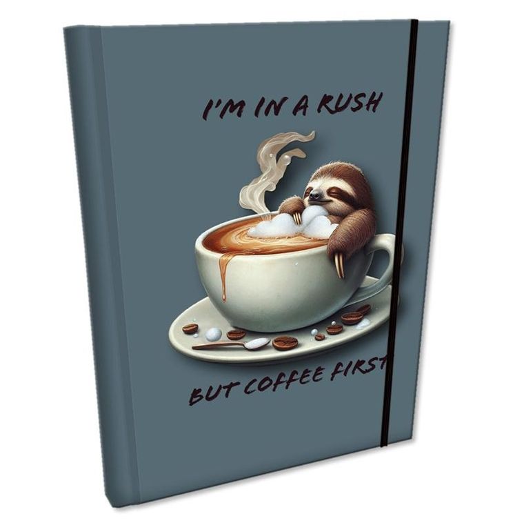 EV-Corp, Soft Touch, notes z gumką, B6, kratka, Leniwiec Kawa