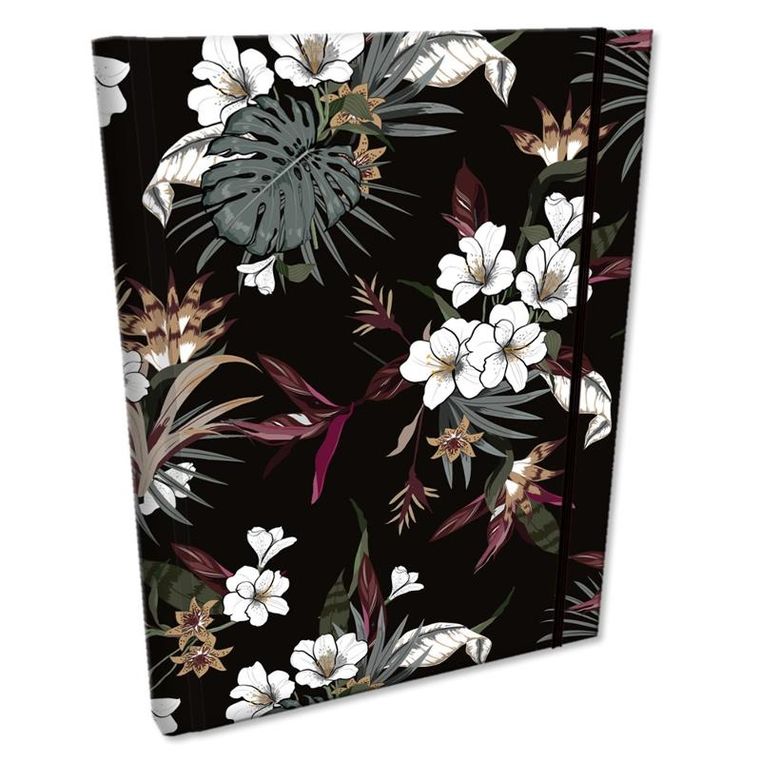 EV-Corp, Soft Touch, notes z gumką, B6, kratka, Tropikalne Kwiaty