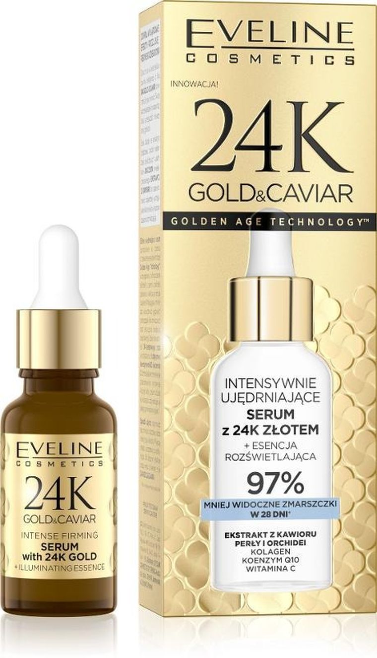 Eveline, 24k Gold&Caviar, serum ujędrniające, 18 ml