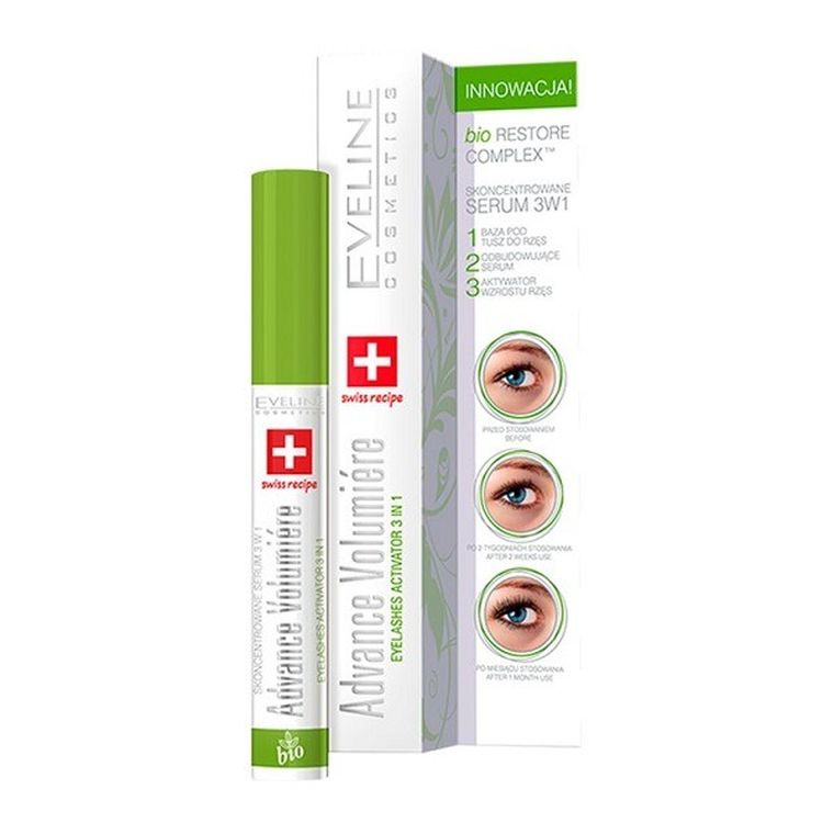 Eveline, Advance Volumiere 3in1, serum do rzęs, 10 ml