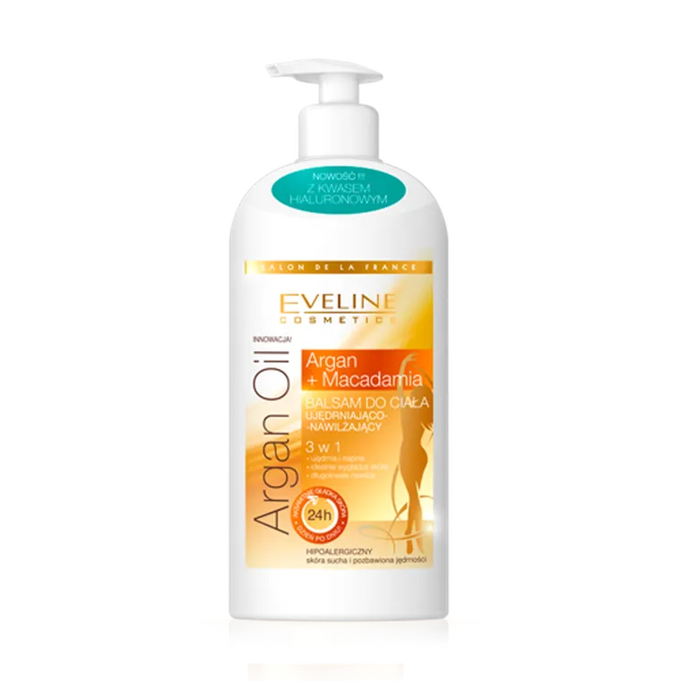 Eveline, Argan Oil, balsam do ciała ujędrniająco-nawilżający do skóry suchej, 350 ml