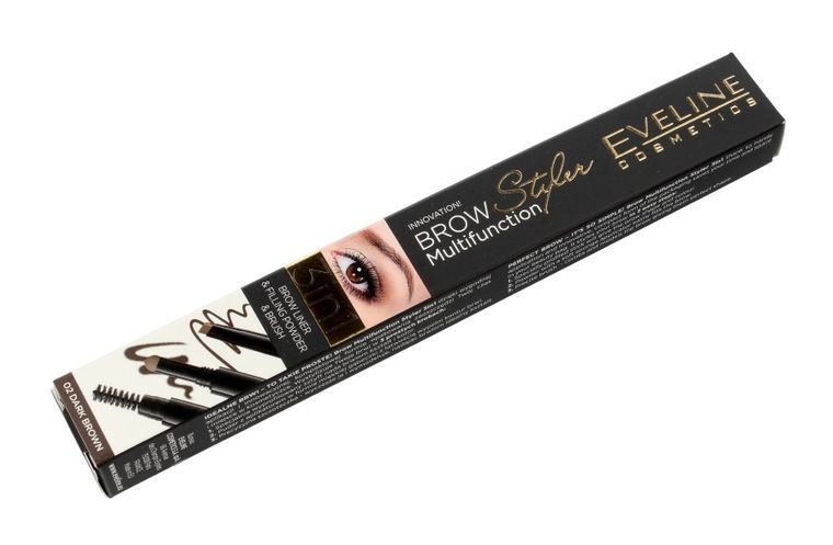 Eveline, Brow Multifunction Styler, kredka do brwi 3w1, nr 02 Dark Brown