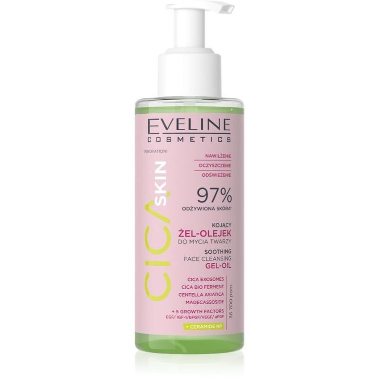 Eveline, Cica Skin, kojący żel-olejek do mycia twarzy, 145 ml