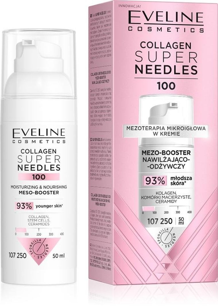Eveline, collagen super needles 100 mezo, booster nawilżająco odżywczy, 50 ml