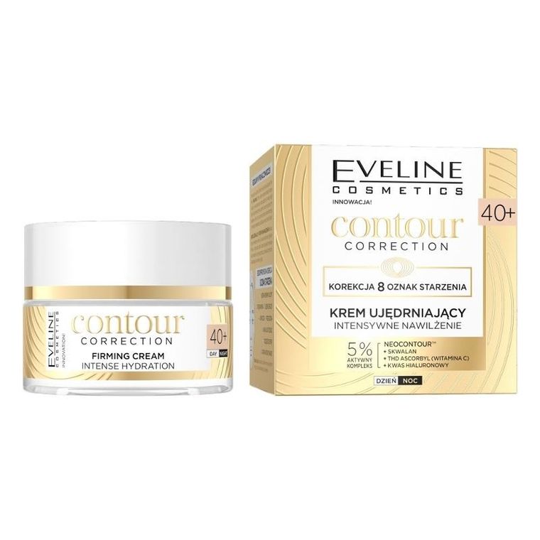 Eveline, Contour correction, krem ujędrniający, 40+, intensywne nawilżenie na dzień i noc, 50 ml