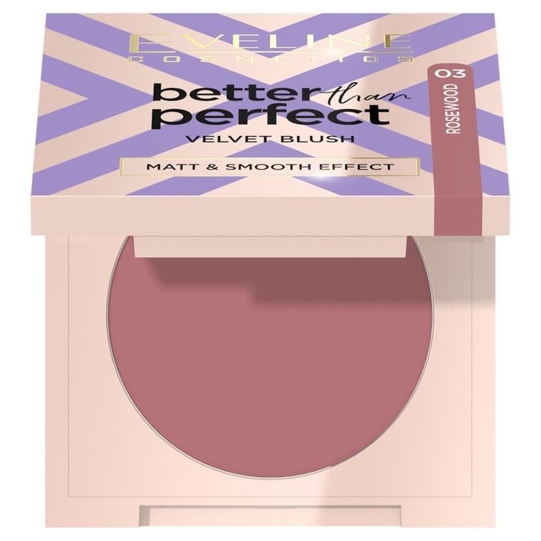 Eveline Cosmetics, Better Than Perfect Velvet Blush, róż prasowany 03 Rosewood, 2,3g