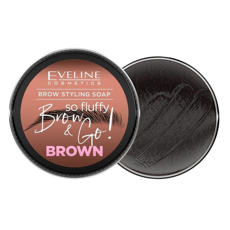 Eveline Cosmetics, Brow&Go! mydło do stylizacji brwi, Brown, 25g