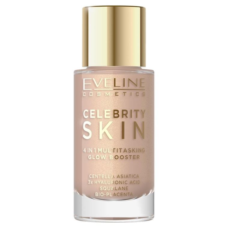 Eveline Cosmetics, Celebrity Skin Glow Booster, wielofunkcyjna baza do twarzy, 01W Universal Vanilla, 30 ml