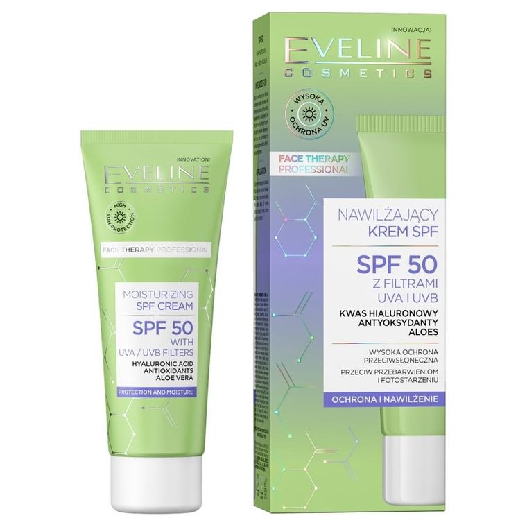 Eveline Cosmetics, Face Therapy Professional, nawilżający krem SPF50, 30 ml