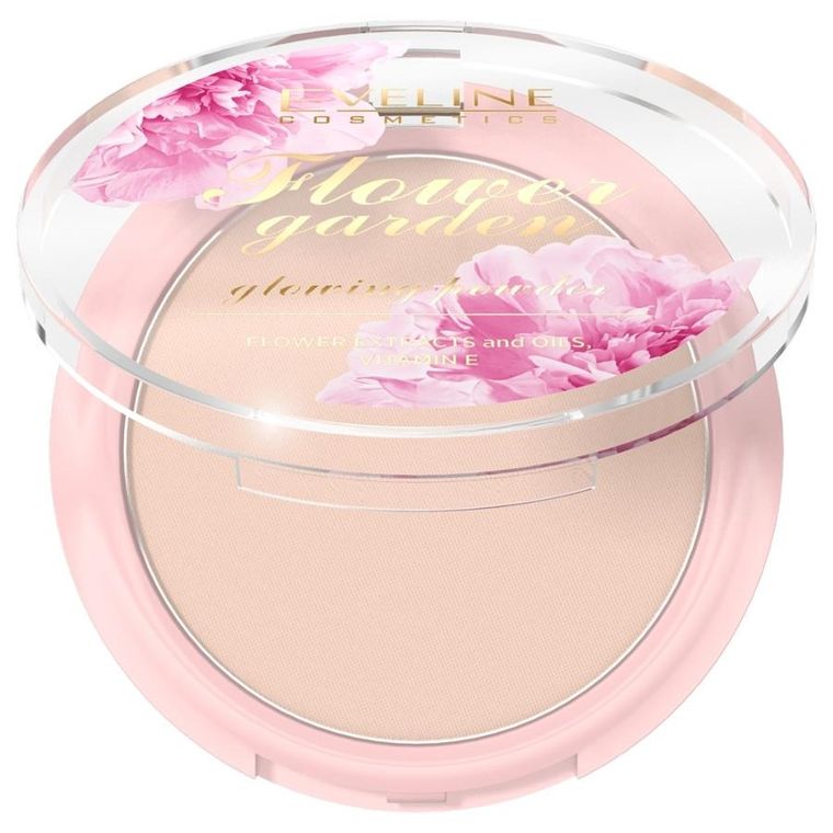 Eveline Cosmetics, Flower Garden, prasowany puder rozświetlający, 8g