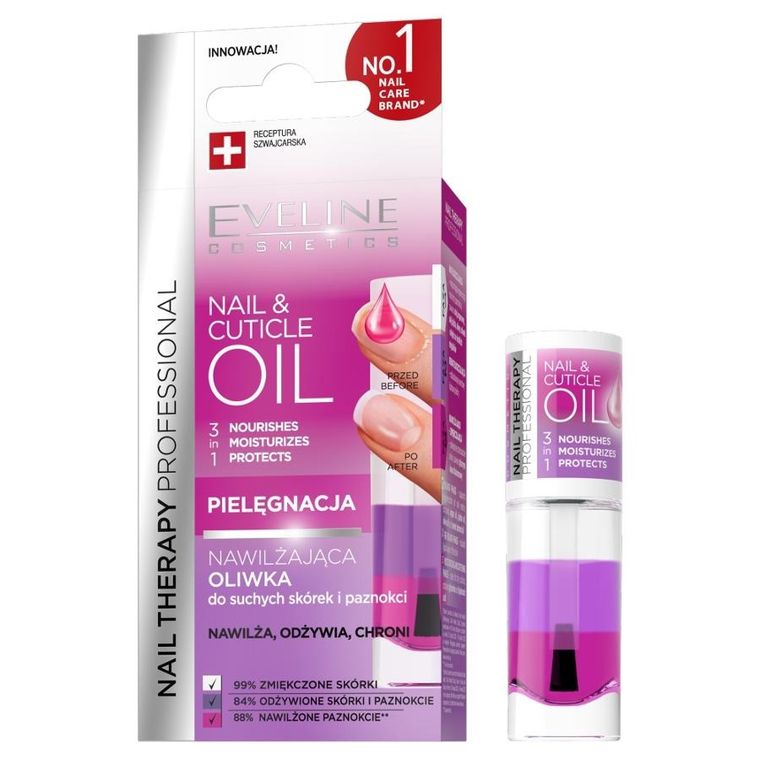 Eveline Cosmetics, Nail Therapy Professional, nawilżająca oliwka do suchych skórek i paznokci, 8 ml