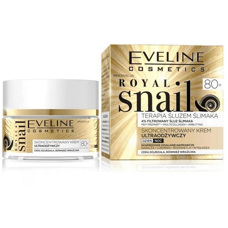Eveline Cosmetics, Royal Snail 80+, skoncentrowany krem ultraodżywczy na dzień i na noc, 50 ml