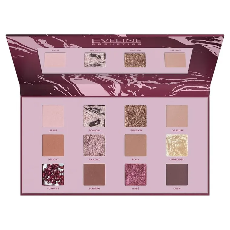 Eveline Cosmetics, Shocking Nudes Eyeshadow Palette, paleta 12 cieni do powiek, 9.6 g