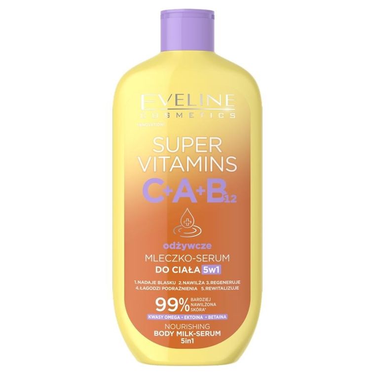 Eveline Cosmetics, Super Vitamins, odżywcze mleczko-serum do ciała 5w1, 350 ml