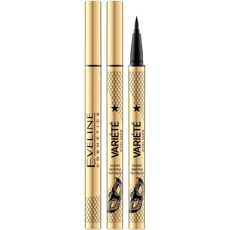 Eveline Cosmetics, Variete Eyeliner, wodoodporny eyeliner, Ultra Black, 2g