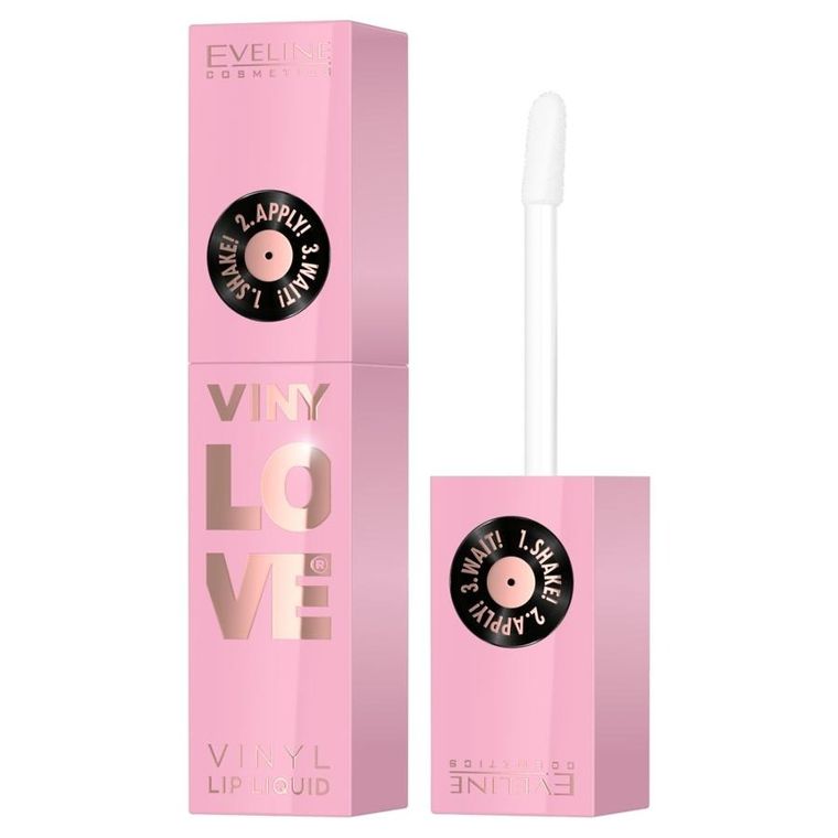 Eveline Cosmetics, VinyLove, długotrwała pomadka płynna z efektem winylowym, 01 Pinky, 4 ml