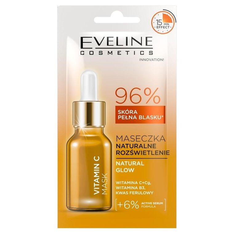 Eveline Cosmetics, Vitamin C Mask, maseczka naturalne rozświetlenie, 8 ml