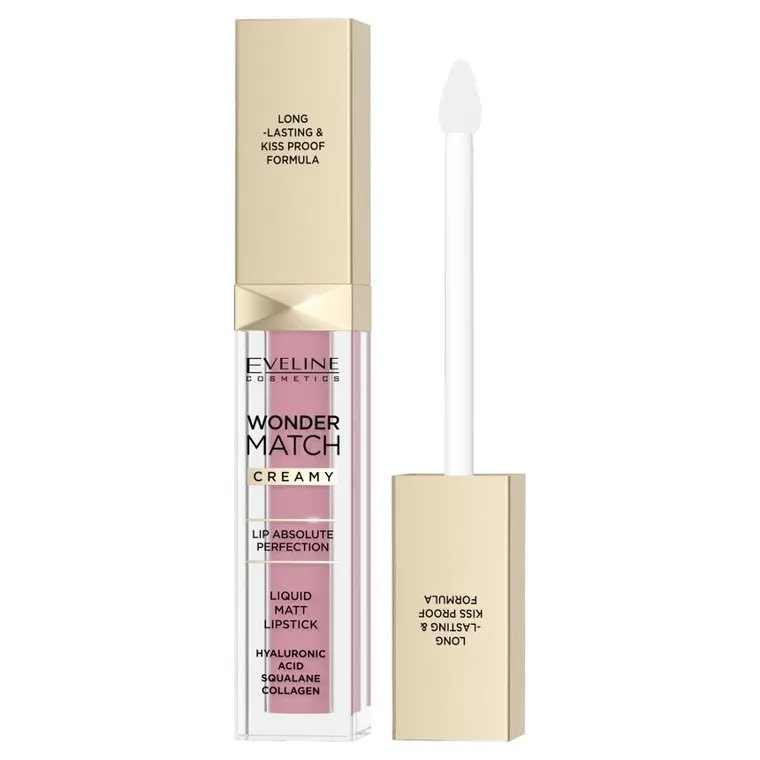 Eveline Cosmetics, Wonder Match, matowa pomadka w płynie, 01 Angel Rose, 6.8 ml
