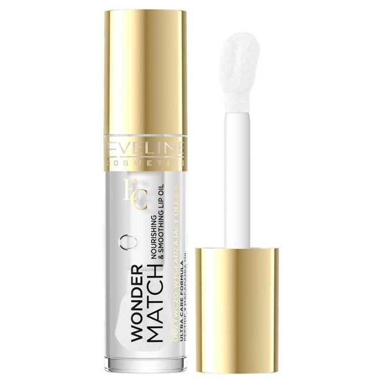 Eveline Cosmetics, Wonder Match, odżywczo-wygładzający olejek do ust, nr 01 Clear, 5 ml