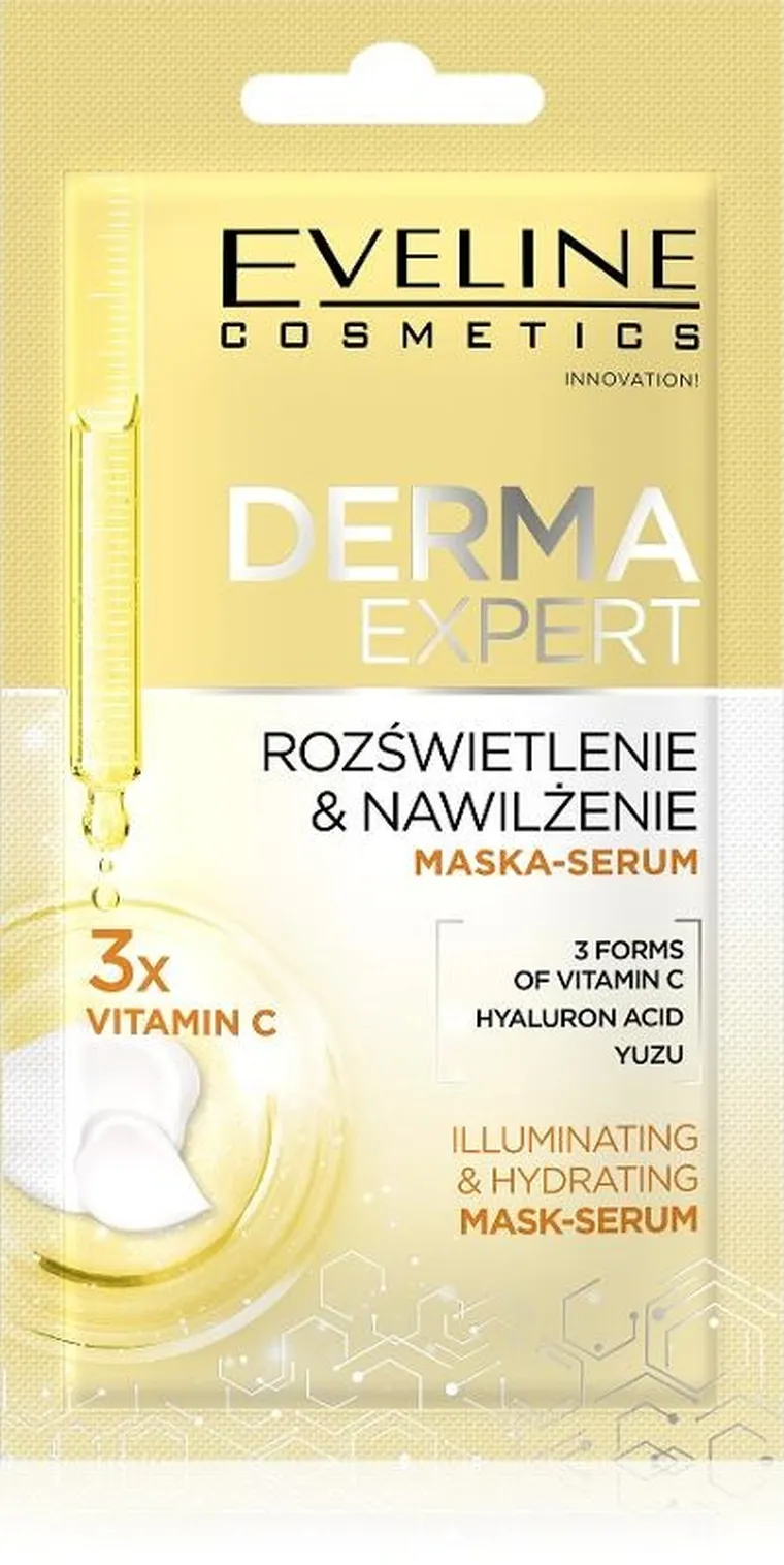 Eveline, Derma Expert, maska - serum rozświetlenie i nawilżenie, 8 ml