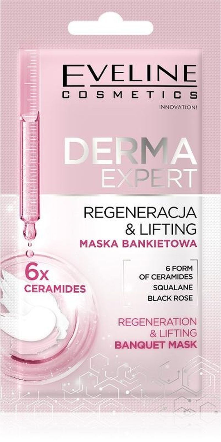 Eveline, Derma Expert, maska bankietowa, regeneracja i lifting, 8 ml