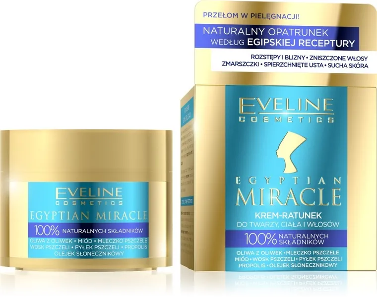 Eveline, Egyptian Miracle, krem - ratunek do twarzy, ciała i włosów, 40 ml