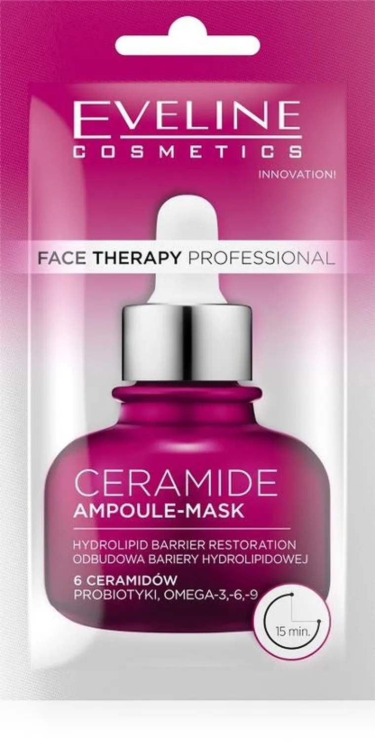 Eveline, Face Therapy Professional, maska-ampułka odbudowująca barierę hydrolipidową z ceramidami, 8 ml