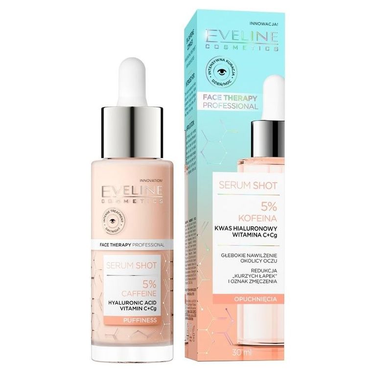 Eveline, Face Therapy Professional, serum shot, kuracja do skóry okolic oczu, 5% kofeina, 30 ml