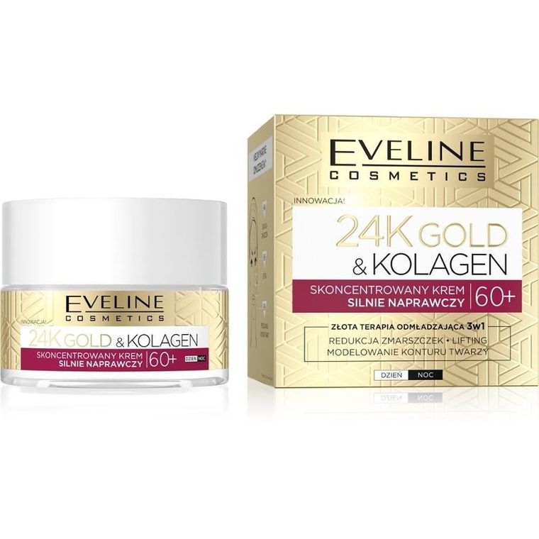 Eveline, Gold & Retinol, skoncentrowany krem, silnie naprawczy, 60+