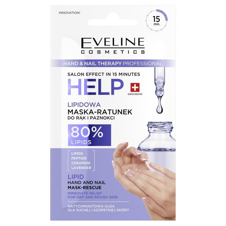 Eveline, Hand & Nail Therapy Professional, lipidowa maska-ratunek do rąk i paznokci, 7 ml