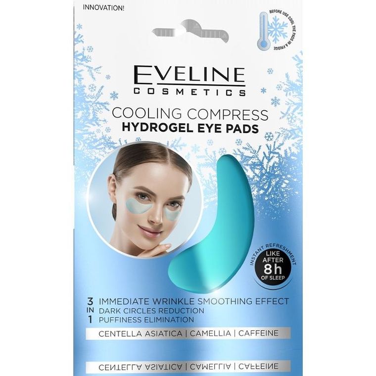 Eveline, Hydrogel Eye Pads, hydrożelowe płatki pod oczy, chłodzący kompres, 2 szt.