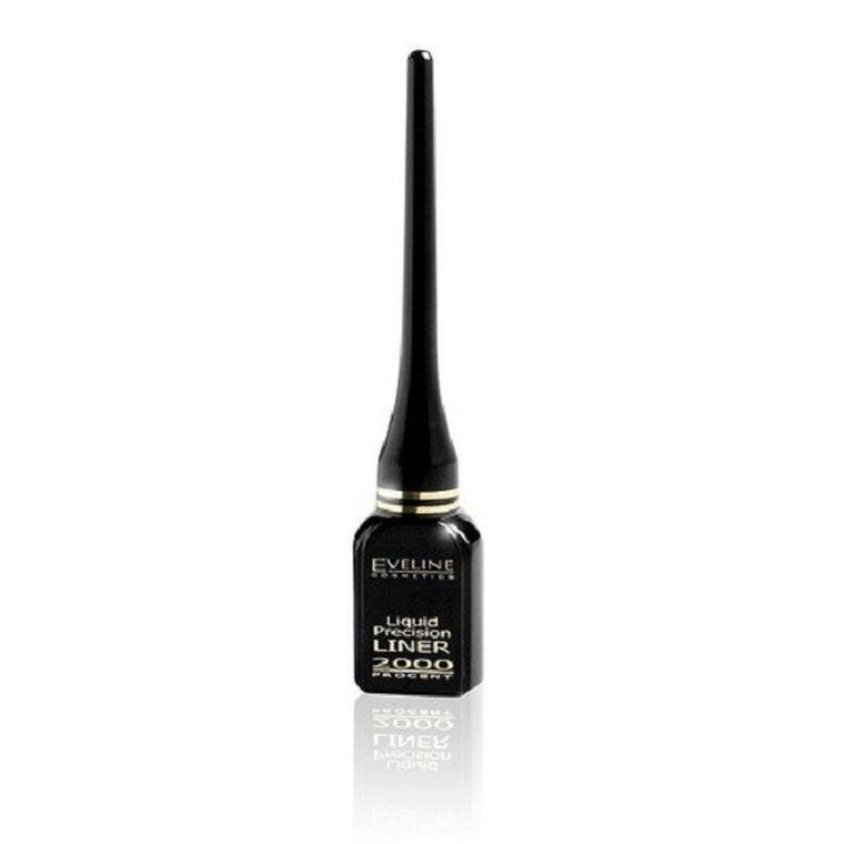 Eveline, liner w pędzelku, Liquid Precision 2000, Black, 4 ml