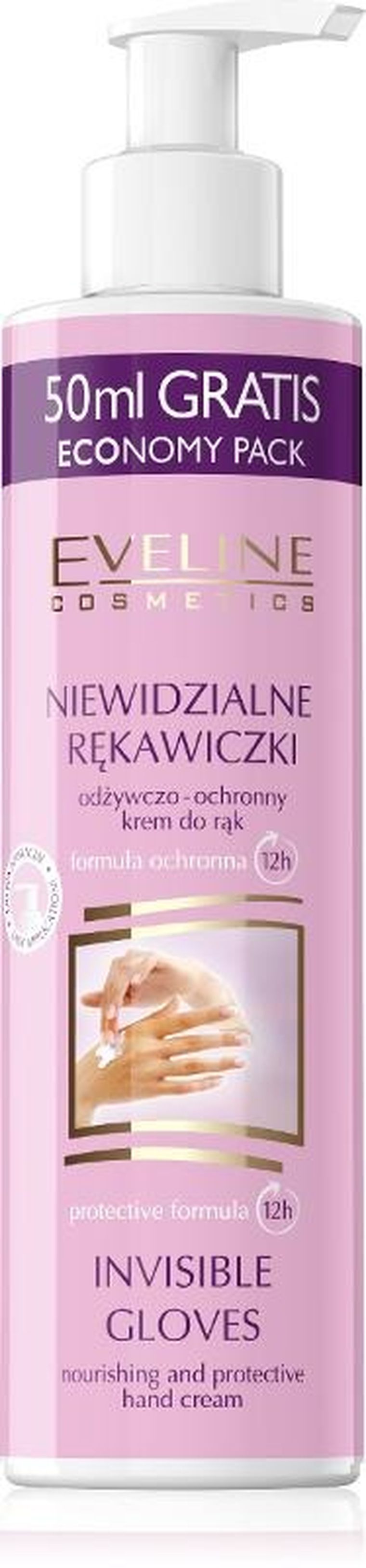 Eveline, Niewidzialne Rękawiczki, odżywczo-ochronny krem do rąk, 245 ml