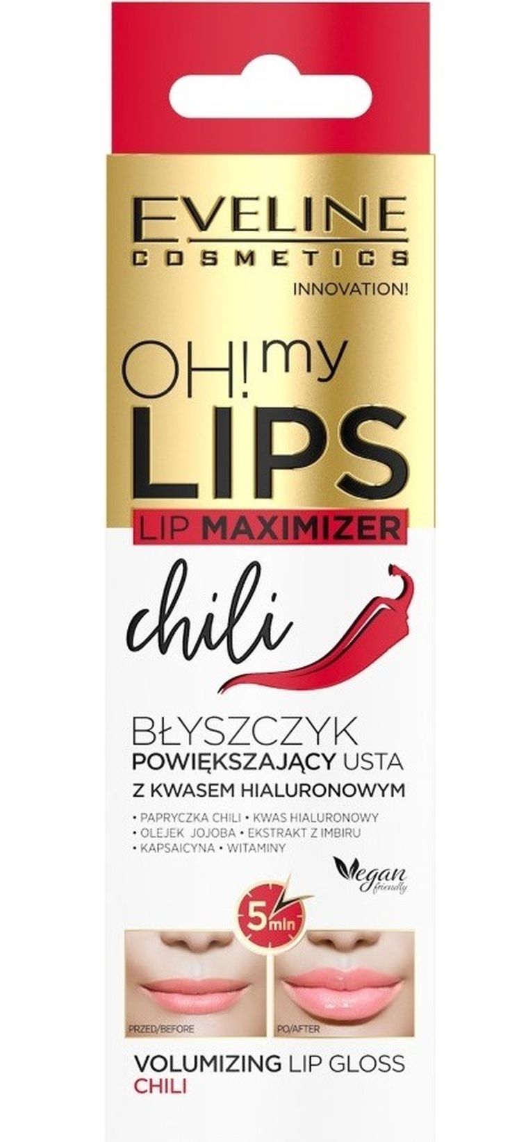 Eveline, Oh! My Lips Maximizer, balsam powiększający usta, Chili, 4.5 ml