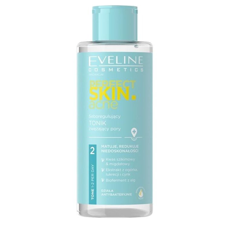 Eveline, Perfect Skinacne, seboregulujący tonik zwężający pory, 150 ml