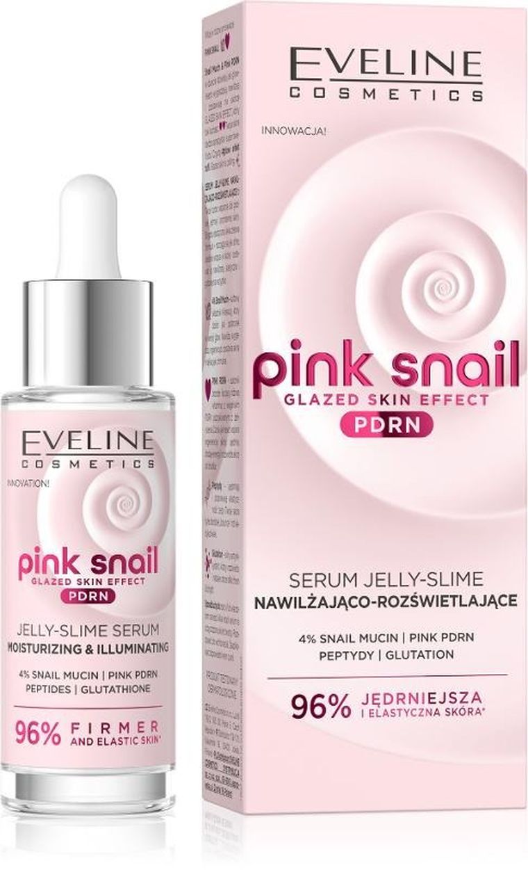 Eveline, Pink Snail, nawilżające serum, jelly slime, 30 ml