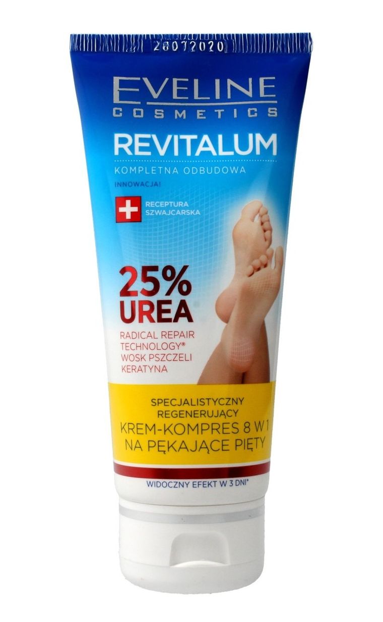 Eveline, Revitalum, 25% Urea, krem-kompres regenerujący 8w1 na pękające pięty, 100 ml