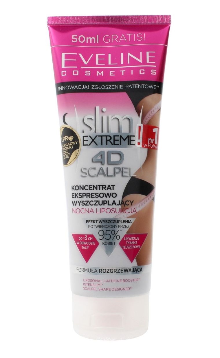 Eveline, Slim Extreme, 4D Scalpel, Nocna Liposukcja, koncentrat ekspresowo-wyszczuplający, 250 ml