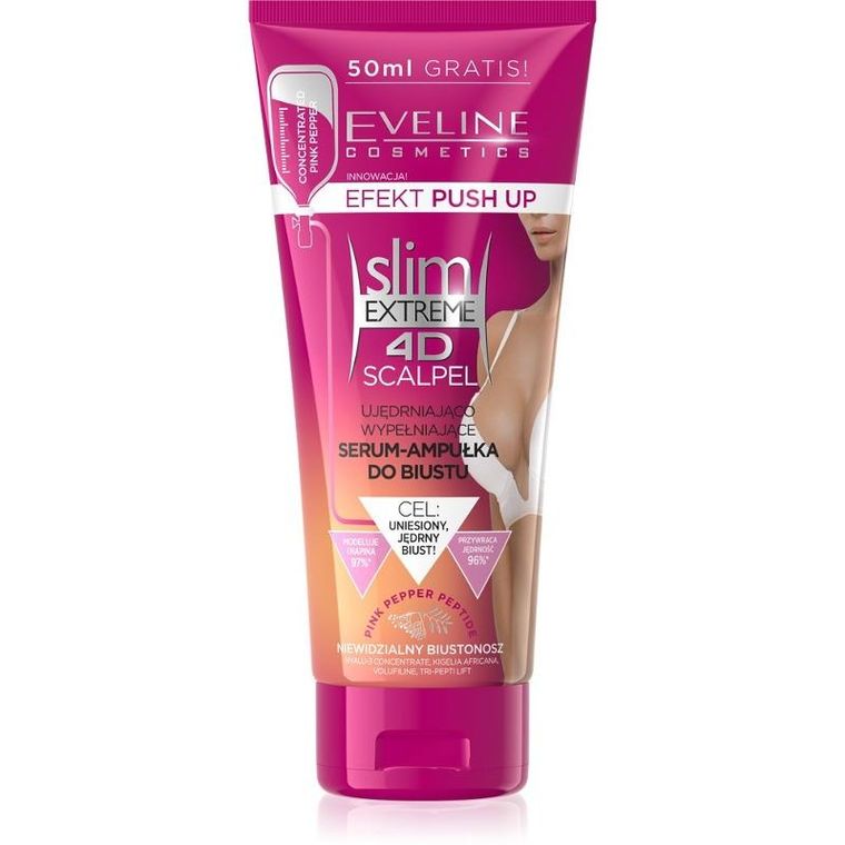 Eveline, Slim Extreme 4D Scalpel, ujędrniająco wypełniające serum-ampułka do biustu, 175 ml