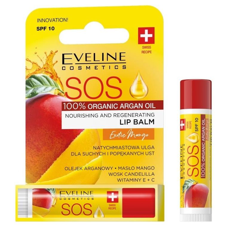 Eveline, Sos Lip Balm, balsam do ust, odżywczo-regenerujący, exotic mango
